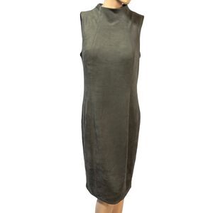 J. MCLAUGHLIN Faux Suede Sheath Dress  Sleeveless Gray Size L Large